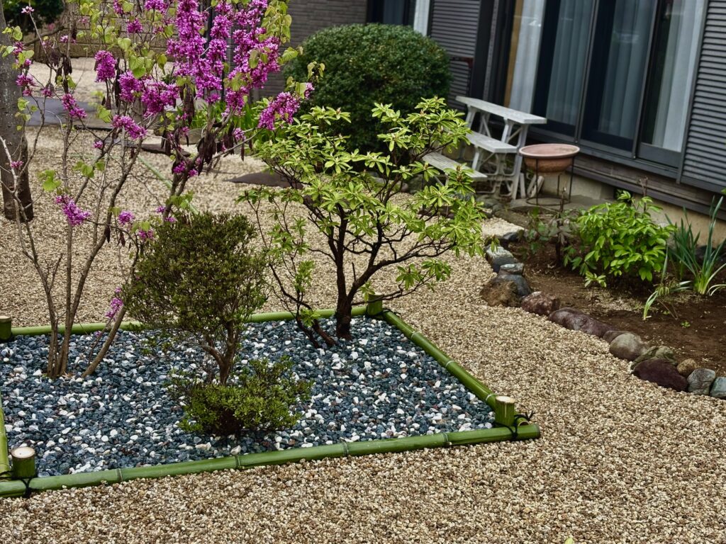 雑草対策　竹の創作